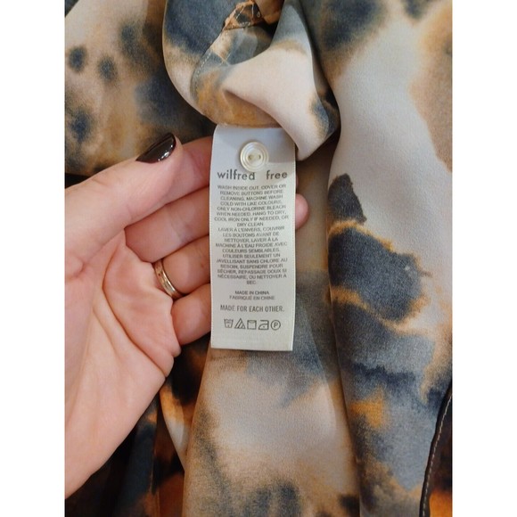 NWOT Aritzia WILFRED FREE Brinley Tie Dye Blouse Cider Gold Oversized Top S - Picture 5 of 6